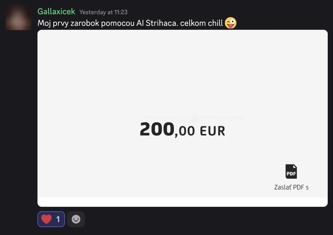 Správa z komunity: môj prvý zárobok pomocou AI Strihača, 200 eur